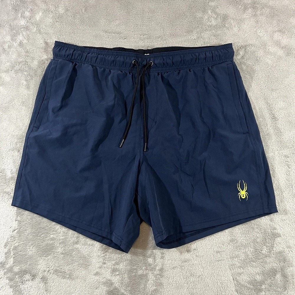 Spyder Men XXL Navy Swim Trunks Board Shorts Mesh Liner NWOT